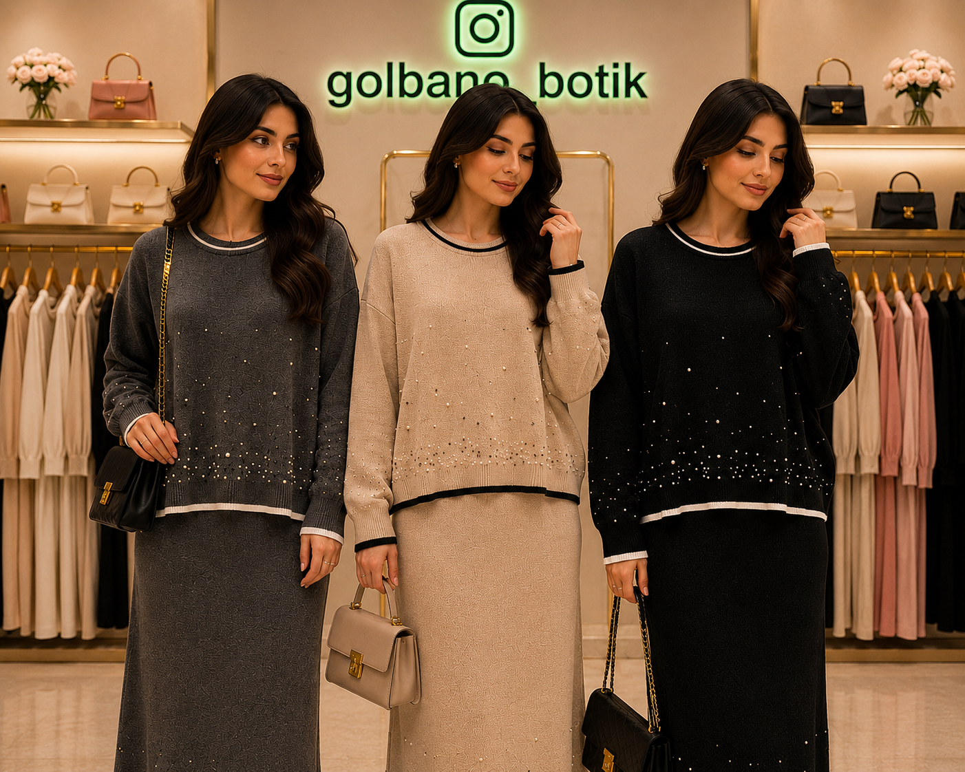 ست بلوز دامن اورجینال نخ و‌پنبه تریکو فری سایز۳۴تا۴۶